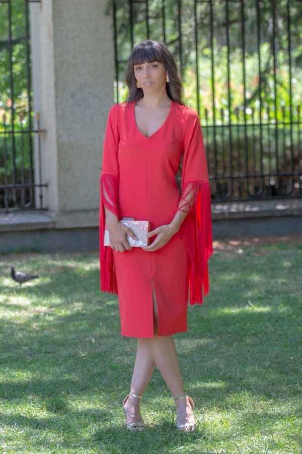VESTIDO FLECOS MANGAS - Imagen 2