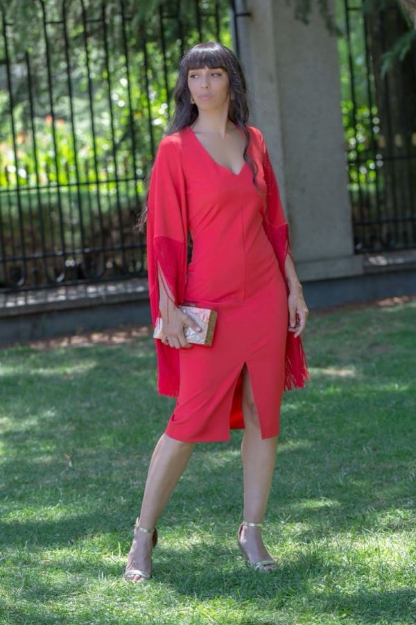 VESTIDO FLECOS MANGAS