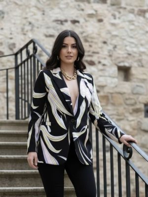 BLAZER ESTAMPADA PRINT HOJAS