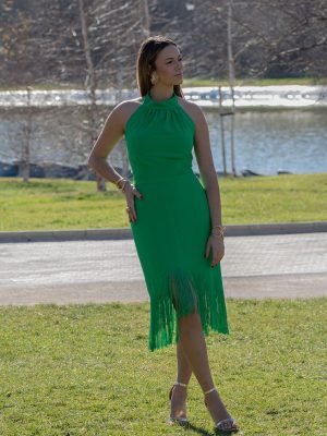 VESTIDO HALTER FLECOS