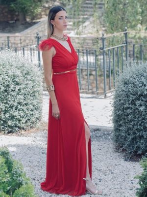 VESTIDO PLUMAS HOMBRO