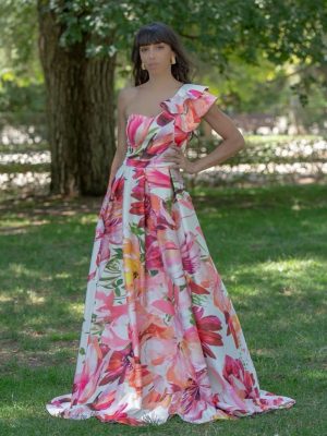 VESTIDO ASIMETRICO ESTAMPADO