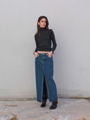 FALDA LARGA DENIM ABERTURA