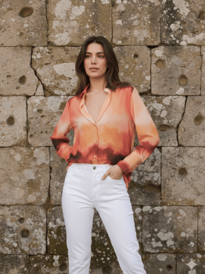 CAMISA DE GASA ESTAMPADA