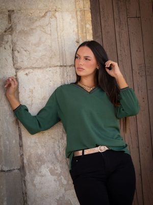 BLUSA LUREX ESCOTE Y MANGAS