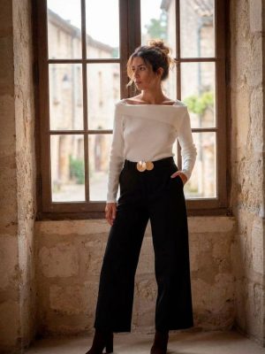PANTALON BROCHE CINTURON