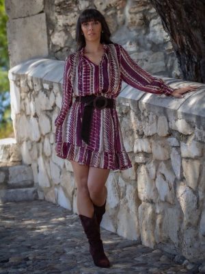 VESTIDO ESTAMPADO HILO ORO